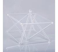 Piramide di canto di cristallo di quarzo, strumento musicale curativo otticamente del suono dei chakra, per la meditazione di guarigione del suono, con borsa per il trasporto e percussore (d