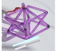 Piramide di canto di cristallo di quarzo viola Mokaba Merkaba, strumento musicale di guarigione dei chakra perfetto, for la meditazione di guarigione del suono, regalo di yoga for la preghiera(7 inch)