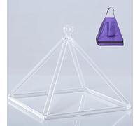 Piramide di canto in cristallo di quarzo curativo con custodia for il trasporto resistente e due tipi di percussioni, campana tibetana in cristallo for meditazione yoga ( Color : With case_9inch )