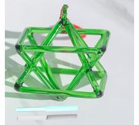 Piramide di canto in cristallo di quarzo verde Mokaba Merkaba, strumento musicale curativo for i chakra perfetti, for la meditazione curativa, lo yoga(9 inch)