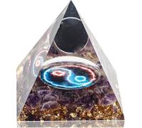 Piramide di cristallo a forma di piramide di ossidiana con ametista Energy Pyramid for Protection Meditation Orgonite Pyramid