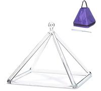 Piramide di cristallo canterino con custodia for il trasporto, percussore di cristallo e cinghia for appenderlo(8inch)