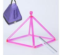 Piramide di cristallo di quarzo rosa, strumento musicale a percussione for la guarigione delle mani, ciotola for yoga con percussore di cristallo for la meditazione di guarigione del suono(9 inch+bag)