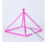 Piramide di cristallo di quarzo rosa, strumento musicale a percussione for la guarigione delle mani, ciotola for yoga con percussore di cristallo for la meditazione di guarigione del suono(9 inch)