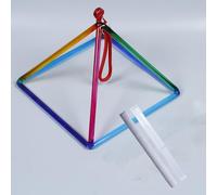 Piramide di cristallo di quarzo trasparente colorato Strumento musicale curativo for la meditazione curativa del suono Accessori con ciotola di cristallo for canto Battitore in pelle scamosciata(7 inc