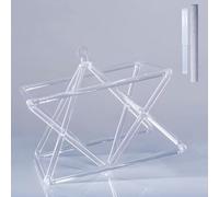 Piramide di cristallo di quarzo Yang Huo/Merkaba/Mokaba con due tipi di percussioni di campane tibetane di cristallo, regalo di meditazione yoga for terapia del suono(8 inch)