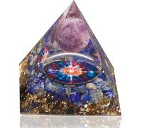 Piramide di cristallo realizzato a mano, ametista con lapis lazzuli, orgonite, piramide energetiche, piramide per la meditazione, orgonite piramide