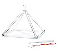 Piramide di cristallo trasparente con percussore di cristallo e cinghia for appendere, for yoga, meditazione e bagno sonoro(14inch)