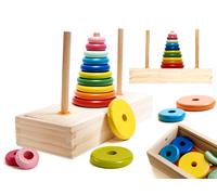 Piramide di legno con sorter arcobaleno