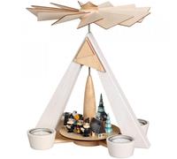 Piramide di Luce Tè Bianco Invernale Seiffen E Coro Bxhxt 24,5x29x24,5cm Nuovo