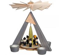 Piramide di Luce Tè Coro Colorato Bxhxt 24,5x29x24,5cm Nuovo Holzpyramide Se.