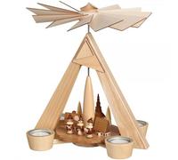 Piramide di Luce Tè Coro Con Paese Bxhxt 24,5x29x24,5cm Nuovo Holzpyramid
