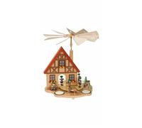 Piramide di Natale Baviera con una casa, 29 cm di altezza, originale Monti Me...