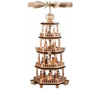 Piramide di Natale storia sacra, 4 piani, 65 cm di altezza, nat.. MU 10672 nuovo