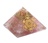 Piramide di orgone di quarzo rosa per vibrazioni d'amore, e protezione da energia negativa - Piramide di cristallo di quarzo rosa naturale (cubo di Metatron)