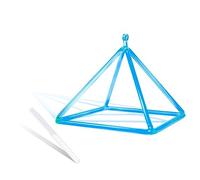 Piramide di quarzo blu cristallo trasparente 5-12 pollici Mokaba Merkaba Terapia del suono Meditazione Yoga Meditazione Sollievo dallo stress Angolo Rack Strumenti a percussione Compresi bastoncini di