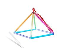 Piramide di quarzo di cristallo trasparente di colore brillante 5-12 pollici Mokaba Merkaba Terapia del suono Meditazione Meditazione yoga Sollievo dallo stress Supporto ad angolo Strumenti a percussi