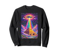 Piramide di rapimento UFO Psichedelico Trippy Hippie Felpa