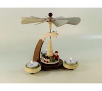 Piramide Di Tealight Design Marrone/Natur Babbo Natale Per 3 Tealight 19,5X19Cm