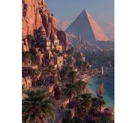 Piramide Dipingere Con I Numeri Adulti, Fai Da Te Dipingere Con I Numeri per Decor Casa, Architettura Paint by Numbers Kit Con Pennelli e Vernice Acrilica, Hobby Creativi Adulti, Regalo 50x70cm 8-3438