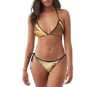Piramide egiziana in deserto stampa costume da bagno donna due pezzi costume da bagno vacanze estive attività piscina, Nero , M