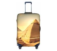 Piramide egiziana nel deserto stampa cerniera nascosta copertura decorativa valigia lavabile viaggio bagagli protezione, bianco, L