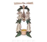 Piramide Gioco Calore Con Angeli E Babbo Natale per Lanterna 13 Cmx22 Cmx13 CM