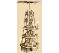 Piramide Nascita di Cristo 4 Piani Elettrico 75 CM Nuovo da Tavolo Erzgebirge