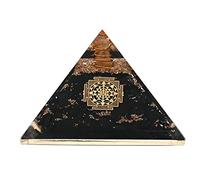 Piramide orgonica di tormalina nera per protezione da campi elettromagnetici e energia negativa | Piramide di cristallo di tormalina nera naturale (Sri Yantra - Piccola)