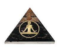 Piramide orgonica di tormalina nera per protezione da campi elettromagnetici e energia negativa | Piramide di cristallo di tormalina nera naturale (Yoga Buddha)