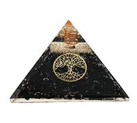 Piramide orgonica di tormalina nera per protezione da campi elettromagnetici e energia negativa | Piramide di cristallo di tormalina nera naturale (albero della vita - piccolo)