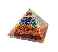 Piramide Orgonite Pietre Multicolore 7 x 7 cm 7 Chakra con Spirale e trucioli Trasforma Energia Negativa a Positiva Feng Shui