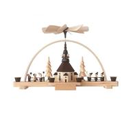 Piramide Schwibbogen 25 CM Candelabro Erzgebirge NUOVO Seiffen