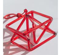 Piramide Tibetana Di Cristallo, Strumento Musicale Curativo Perfetto For I Chakra, Con Percussore For Campane Tibetane In Cristallo, For La Meditazione Curativa(Red,6 Inch)