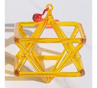 Piramide Tibetana Di Cristallo, Strumento Musicale Curativo Perfetto For I Chakra, Con Percussore For Campane Tibetane In Cristallo, For La Meditazione Curativa(Yellow,7 Inch)