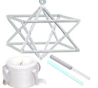 Piramide tibetana in cristallo di quarzo, strumento musicale perfetto for la guarigione dei chakra, con due tipi di campane tibetane in cristallo, regalo for meditazione yoga e terapia del suono(5 inc