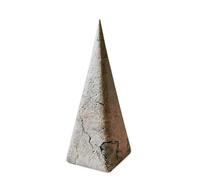 Piramide Travertino Scultura da Tavolo Italian Marble Pyramid Sculpture H.16cm