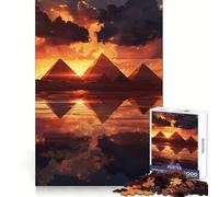 Piramidi al tramonto - Puzzle da 1000 pezzi per adulti - Gioco di sfida per la mente - Gioco al chiuso - Opera d'arte di precisione (50x75cm)