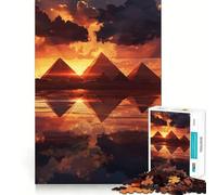 Piramidi al tramonto - Puzzle da 1000 pezzi per adulti - Gioco di sfida per la mente - Gioco al chiuso - Opera d'arte di precisione (50x75cm)