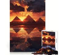 Piramidi al tramonto Riflettere per adulti Puzzle da 1000 pezzi Sfida mentale Giocattolo Rilassante Evasione Arte di qualità Pezzo da collezione (38x26cm)