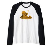 Piramidi del Deserto Egiziano di Giza con Design a Piramide a Forma di sfinge Maglia con Maniche Raglan
