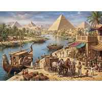 Piramidi del fiume Nilo, Egitto Puzzle 1000 Pezzi,Cartone Di Qualità,Gioco Educativo,Decorazione Casa,Idea Regalo,dai 14 Anni,Adulti E Ragazzi,Sfida Impossibile,Antistress 52x38cm