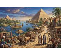 Piramidi del fiume Nilo, Egitto Puzzle 1000 Pezzi,Gioco Educativo,Cartone Di Qualità,Sfida Impossibile,dai 14 Anni,Adulti E Ragazzi,Decorazione Casa,Idea Regalo,Antistress 70x50cm