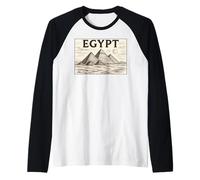 Piramidi egiziane Vintage di Giza Egitto Souvenir di Viaggio Maglia con Maniche Raglan