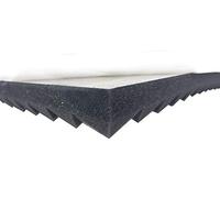 Piramidi in gommapiuma (antracite, autoadesiva, circa 49 x 49 x 3 cm), in schiuma acustica per ambienti acustici, protezione sonora