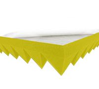 Piramidi in gommapiuma (giallo, autoadesivo, circa 49 x 49 x 5 cm), in schiuma acustica per ambienti acustici, protezione sonora