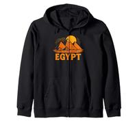 Piramidi retrò Giza Simbolo Egiziano Viaggio Egitto Felpa con Cappuccio