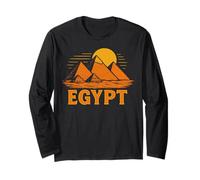 Piramidi retrò Giza Simbolo Egiziano Viaggio Egitto Maglia a Manica