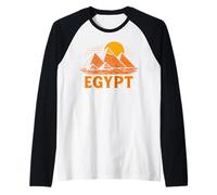 Piramidi retrò Giza Simbolo Egiziano Viaggio Egitto Maglia con Maniche Raglan