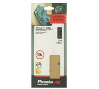 Piranha X31105-XJ Carta Vetrata, Grana 100, 93 x 230 mm, 10 Pezzi